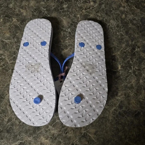 Vineyard Vines Blue Pink Flamingo Flip Flop Pool Sandals Women Size 9 NWT - Picture 4 of 4